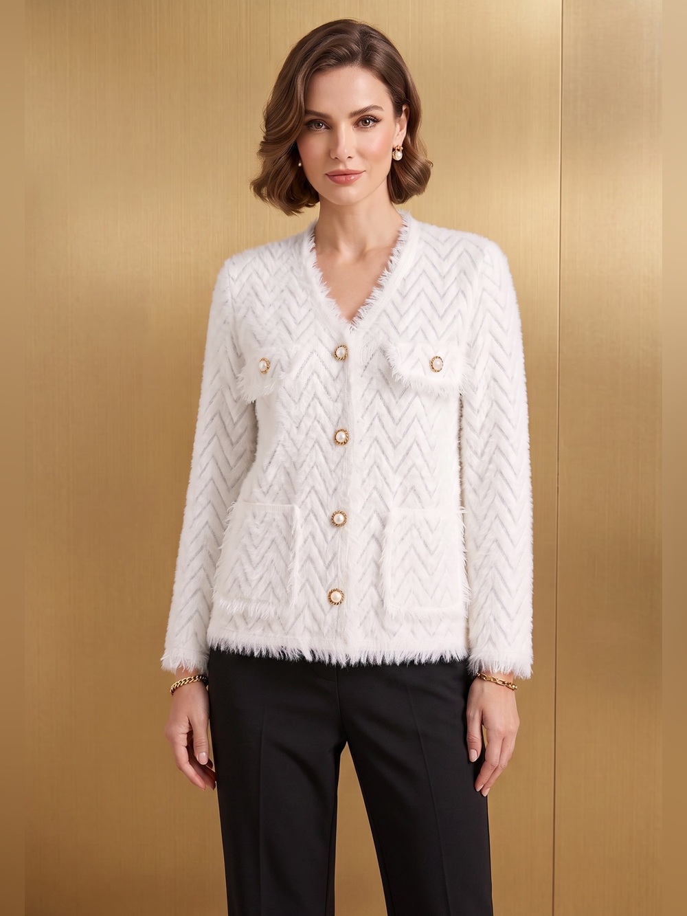 ShopEvelynne Chevron Jacket NWOT - Picture 2 of 6